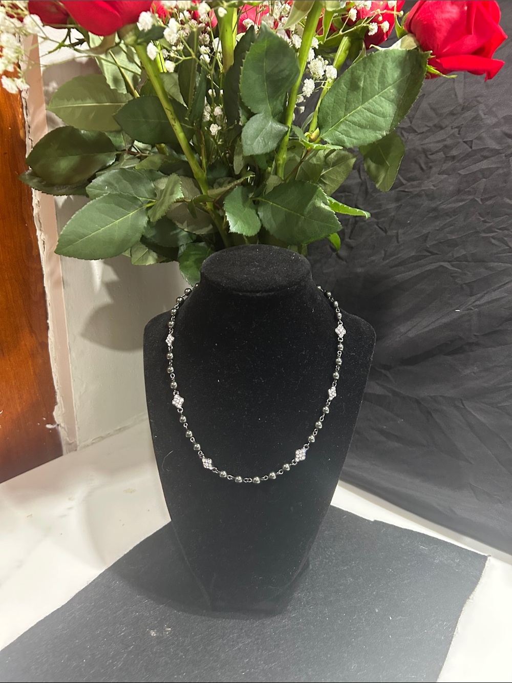 Ralph Lauren Black and Silver Beaded Necklace